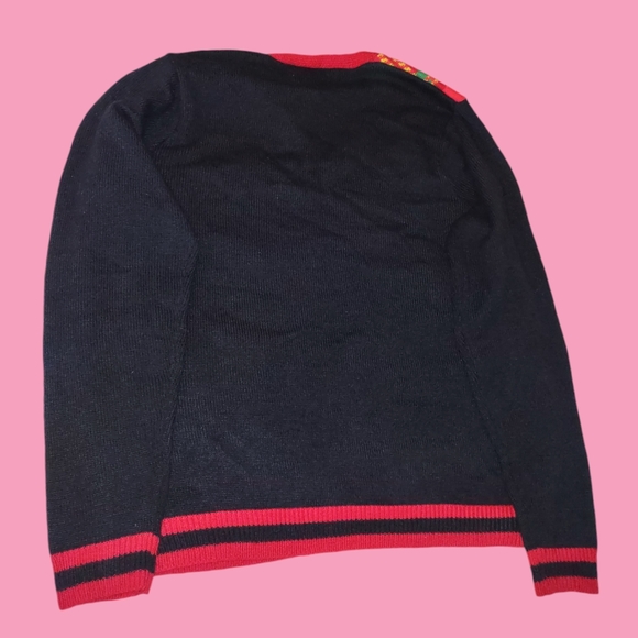 Christmas Cat Lady Black and Red Festive Sweater/Button Up Cardigan Size XL - Picture 2 of 6